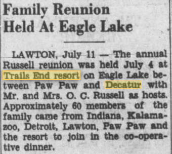 Trails End Resort Dance Pavillion - 1953 Family Reunion